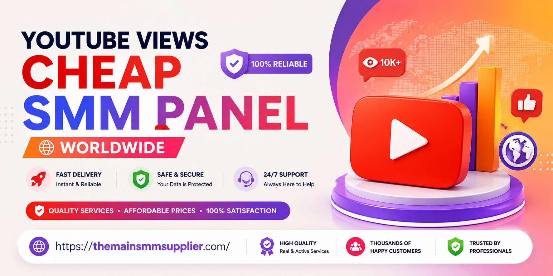 Youtube Views Cheap Smm Panel Worldwide