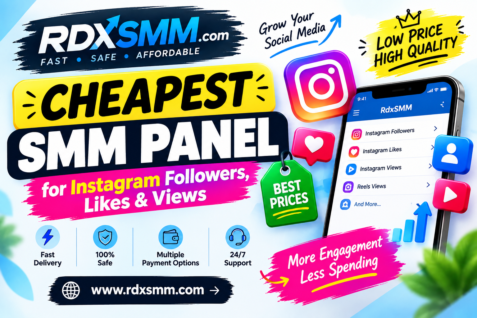 Cheapest SMM Panel for Instagram Followers, Likes & Views – RdxSMM